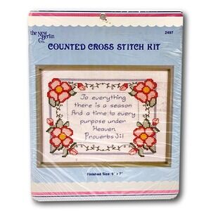 New Berlin Cross Stitch Kit w‎ Frame 2497 To Everything There is a Season